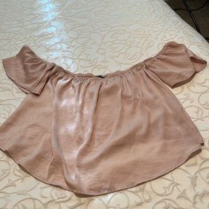 Beautiful silky off the shoulder blouse.